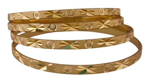 Maauli Fashions-Micro gold plated-non precious metal traditional golden bangles-Set of 4 (2.8) (B098XMSH4M) Amazon Price History, Amazon Price Tracker