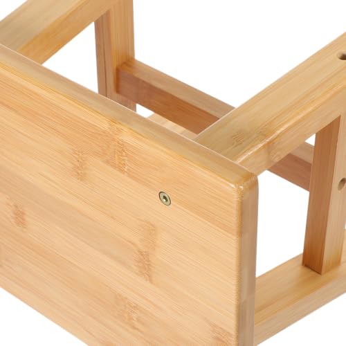 Taburete pequeño de bambú resistente con diseño cómodo para baño 5