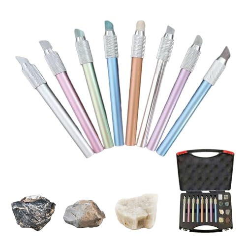 Kit de test de dureté Mohs avec 8 minéraux de référence et stylo testeur pour géologie