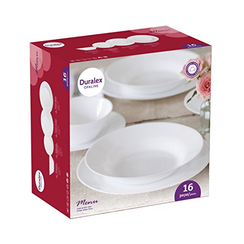 Aparelho de Jantar, Menu, 16 Peças, Branco, Duralex
