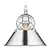 Golden Lighting 3306-1W CH Orwell Wall Sconce, Chrome with Chrome Shade