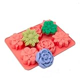 X-Haibei Elegant Flowers Soap Silicone Mold Jello Lotion Bar Cold Process Making Supplies 2oz, Dia. 2.5inch