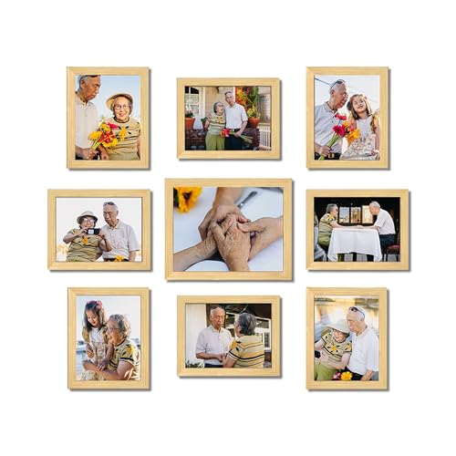 Image of Art Street Modern Wall Collage Photo Frame, Individual Picture Frame Set For Living Room, Decorative Wall Hanging Home Decor-Set Of 9 (6x8, 8x10 Inch, Beige)