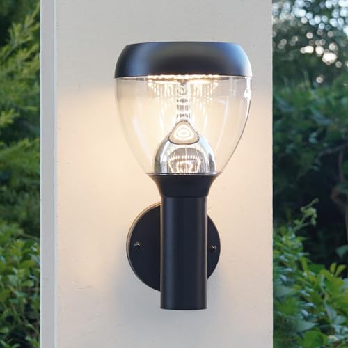 NBHANYUAN Lighting Outside Light LED Outdoor Wall Light Black Finish SUS 304 Stainless Steel Wall Lamp Fixture External Weatherproof 3000K Warm White 1000LM IP44 9W - Image 2