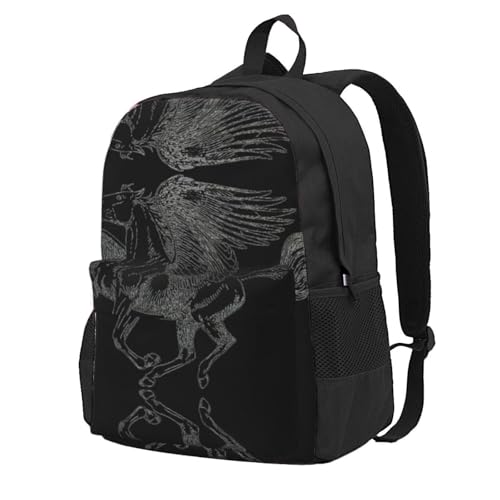 Migpkd Pegasus Schulrucksack für Jungen und Mädchen, College-Büchertasche, leichter Rucksack, lässiger Laptop-Rucksack