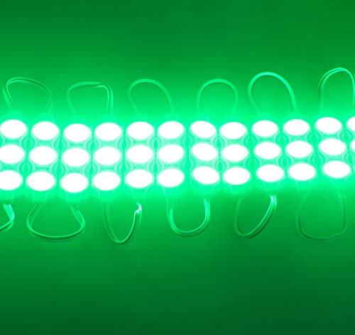 Image of Super bright 200pcs New Model 2835 3 LED Module 120-150LM Per module Waterproof Decorative Light for Letter Sign Advertising Signs with Tape Adhesive Backside (Green)