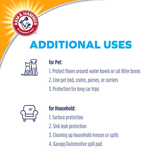 Image of Arm & Hammer for Dogs Training Pads for Stay-at-Home Dogs New & Improved Super Absorbent, Leak-Proof, Odor Control Quilted Dog Training Pads with Baking Soda Wee Wee Pads (Pack of 2, 200 Count Total)