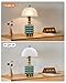 DOFANIE Vintage Lamp for Bedroom,Unique Lamps Cracked Ceramic lamp,UL Rotary Switch Control Glass lamp Shade,Small Table lamp for Living Room Decor Kitchen Lighting (Blue +Glass)