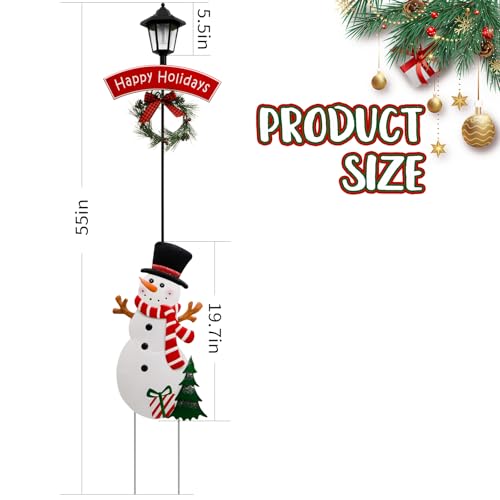 LIGHTSHINE-Metal-Solar-Christmas-Decorations-55-Inch-Solar-Lamp-Post-Light-Christmas-Yard-Stakes-Outdoor-Christmas-Decorations-for-Porch-Lawn-and-Garden-Snowman