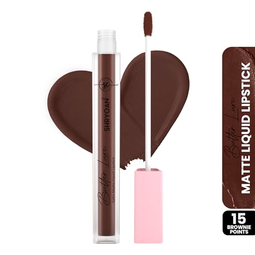 Image of Shryoan Butter Luxe Satin Matte Liquid Lipstick | Ultra Pigmented, Long-Lasting, Non-Transfer Formula, Smooth Lip Color, Weightless Finish, Silky Matte Finish (6ml) (Shade 15, Shade 15)