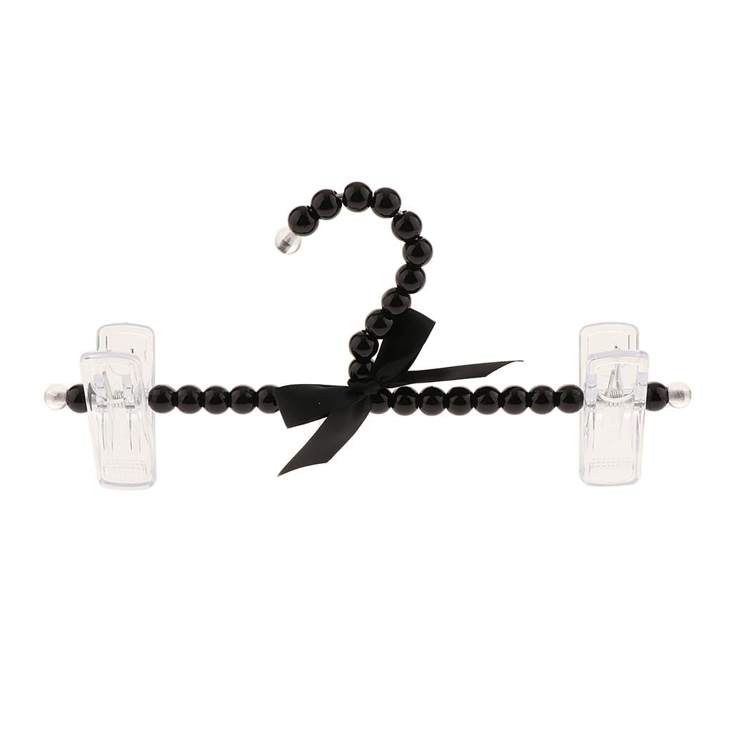 TWISAXC Imitation Bead Bow Hook Hangers Hangers With Durability Plastic Durable Resistant Pearl And Imitation Bead, Black, 24cm