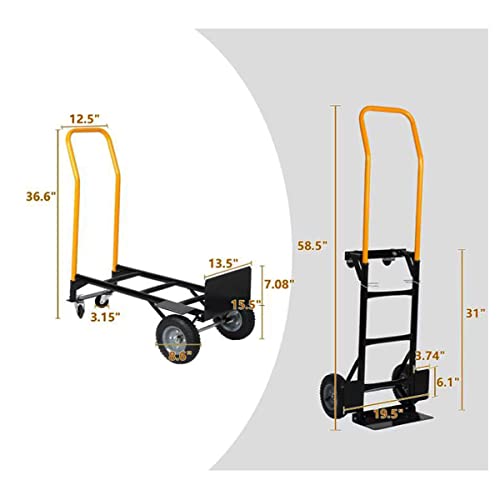 Carretilla plegable metálica con ruedas de goma miniatura 3
