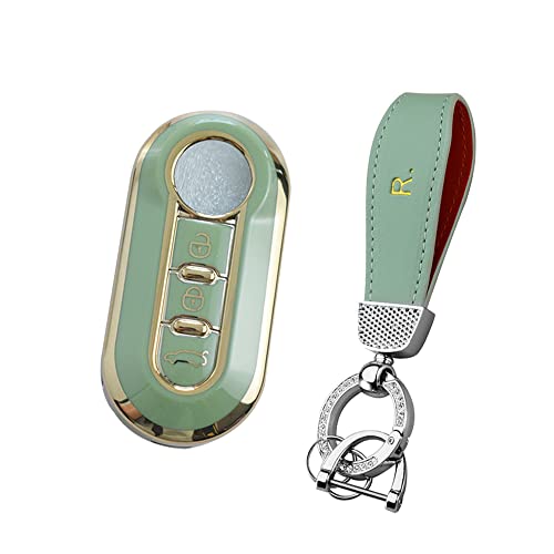Coque de clé pour Fiat 500 accessoire de protection pour trousseau vert