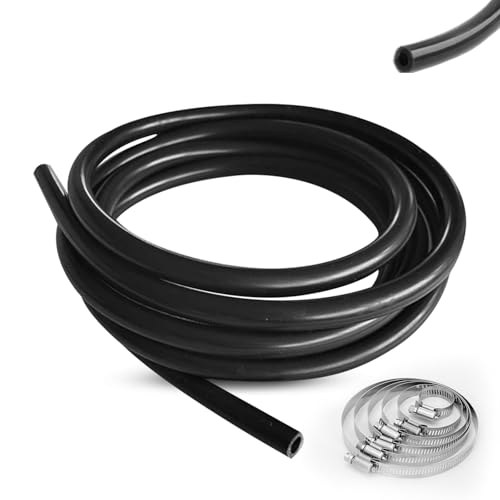 6 Mètres Tuyau Silicone ID 8 mm, OD 14 mm, Durite Silicone avec 6 Colliers de Serrage, Tuyau sous Vide pour Voiture, Durite Depression Turbo pour Voiture...
