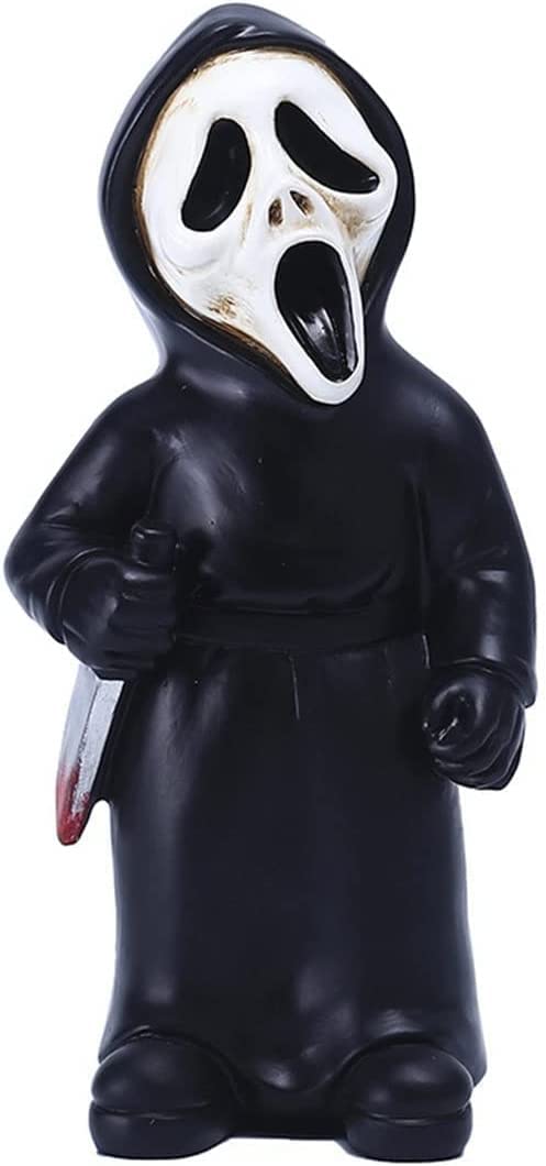 Horror Movie Garden Gnomes Nightmares Murderers Michael Myers Jason Figurines Garden Gnome Killer Halloween Garden Yard Lawn Decor Gift (Scream) - Scream