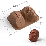 OBEST Silikonowa forma do ciasta 3D, z trupią czaszką, do ciast, whisky, koktajli, soków, czekolady, słodyczy, mydła