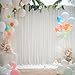 10x10FT White Backdrop Curtains for Party, 2 Panels 5x10FT Thick Polyester Backdrop Drapes, Wrinkle Resistant Photography Background Drapes for Wedding Birthday Home Decoration