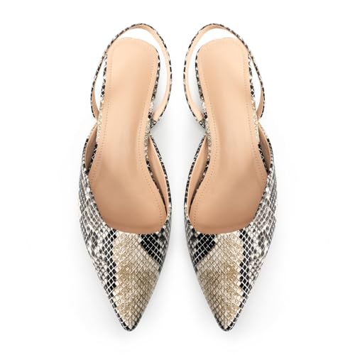 JORISTIMO Women's Slingback Flats, Pointed Toe Flats for Women Slip on Low Heel Dress Casual Work Shoes4