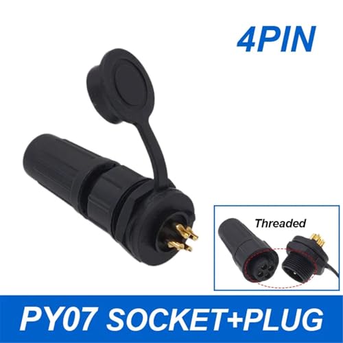 Conector plástico IP67 PY07 Z108 de 4 pines threaded para unión de cables a tope 2