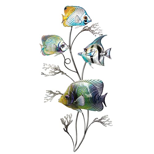 CIM Metall Wand-Deko - Aquarium Fisch 69cm - tierische 3D Wandbilder - Wandschmuck inkl. praktischer Wandbefestigung - lebhafte Wandskulptur