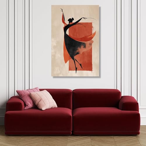 Impression sur toile moderne décoration murale rouge et noire - 2