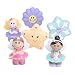 Elegant Baby 6 Piece Bath Time Fun Rubber Water Squirties Vinyl Zip Storage Bag, Fairy Party