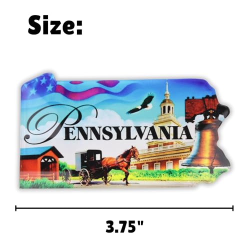 Imán acrílico estado Pennsylvania para refrigerador miniatura 5