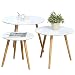 Wood Coffee Table Round Set of 3 Modern Decor End Side Table Night Stand Table Nesting Corner Table Telephone Sofa Tea Table,White