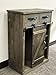 PARISLOFT 32''H Rustic Barn Door End Table Console Cabinet, Farmhouse Storage Cabinet, Country Vintage Furniture