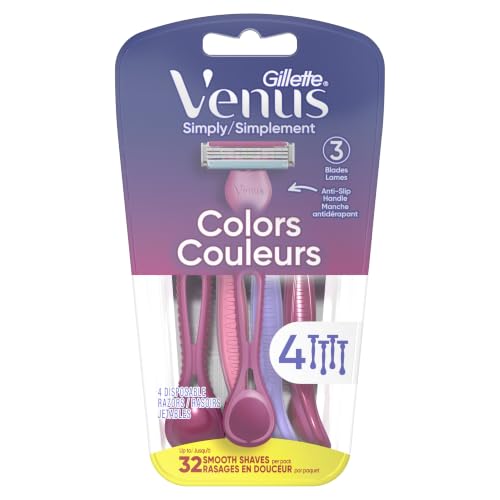 Gillette Venus Simply3 Women's Disposable Razors, 4 Count, 1 Pack - image 8