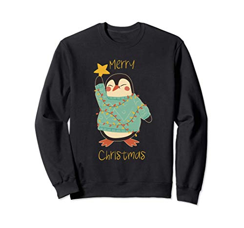 Weihnachtsshirt Weihnachtspullover Weihnachtspulli Pinguin Sweatshirt