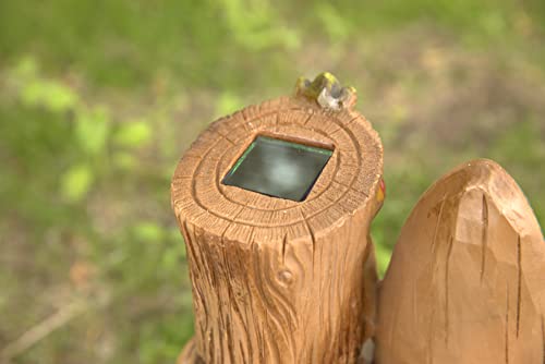 Vp Home Welcome Tiki Statue With Surfboard - Solar Powered 14" Tall Tiki Stand With Automatic Switch On Flickering Eyes Led Light - For Outdoor Decoration - Perfect For Beach Resort, Halloween Decor #TOP5