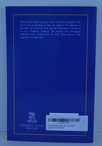 The Seven Laws of Teaching 0972237410 Book Cover