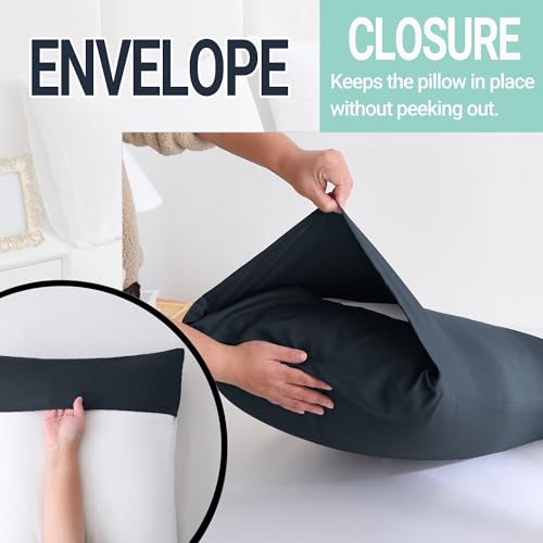 ZPECC Pillow Cases King Size Set of 12, 20x36 Envelope Closure Pillowcases, Soft Plain Brushed Microfiber Covers Hypoallergenic Breathable, Black