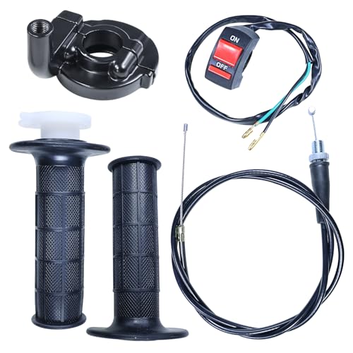 Image of 22mm Throttle Cable Grips Assembly for 110cc 125cc SSR Coolster Apollo CRF50 Roketa Pit Dirt Bike Coleman CT100U CC100X CT200U BT200X Motovox MBX10 MBX11 Baja Doodle Bug DB30 Mini Bike