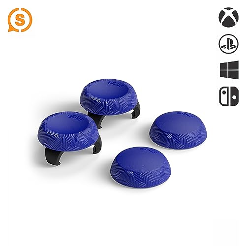 SCUF Control Thumbstick Grips - 4 Pack with 2 Bases - Tactic - Joystick Thumb Grips For Xbox One and Xbox Series X & S, PS4, PS5, Nintendo Switch Pro Controller - Blue