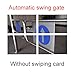 Industrial Metal Swing Safety Gate, 90° Opening Barrier for Supermarket Aisles, One-Way Closure, Durable Fence Door (80×97 cm, Right)