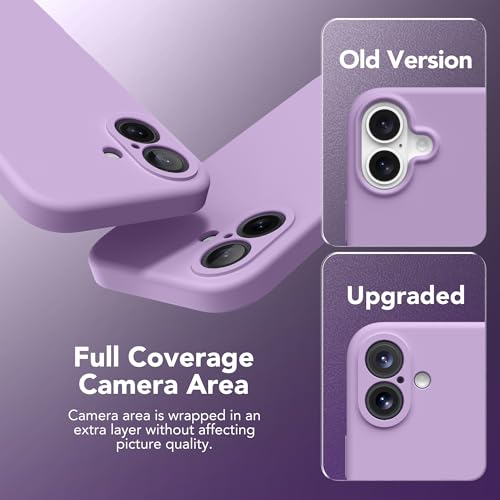 Image of Magnetic for iPhone 16 Plus Case, Compatible with MagSafe, [Full Camera Protection][Screen Protector] Silicone Shockproof Protective Phone Case for iPhone 16 Plus 6.7 inch, Light Purple