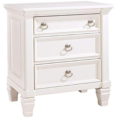 Signature Design by Ashley Prentice Cottage Quaint 3 Drawer Nightstand with Dovetail Construction, White 41FzLLs1VEL. SS400