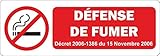 200mm x 70mm Akachafactory Autocollant Sticker Porte Portail Magasin Commerce Bureau Defense Fumer Panneau