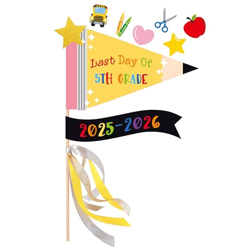 Last Day of 5TH Grade Flag, 5TH Grade Graduation Photo Prop, 5TH Grade Graduation Decorations 2026, 5TH Grade End of School Year Decorations Gifts