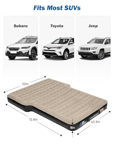 image for JOYTUTUS SUV Inflatable Mattress for Outdoor Car Camping,Soft Flocking