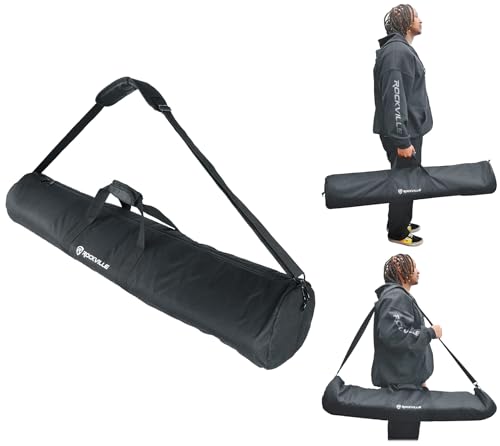 Rockville ESB2 Carry Bag for Pair Pro DJ Tripod Speaker Stands, Foam Padding, Divider, Adjustable...