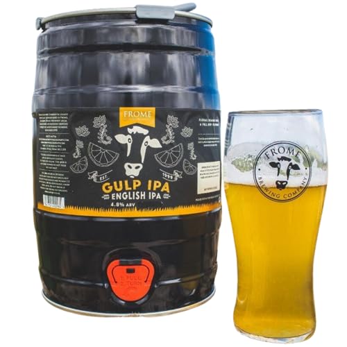 Frome Brewing 5L Craft Beer Mini Keg | Gulp English IPA (4.8%) | 5L Mini Keg with Built-in Tap | 9 Pints of Somerset Beer | Perfect for Sharing | Birthday Gift for Men | Fathers Day Beer Gift for Dad