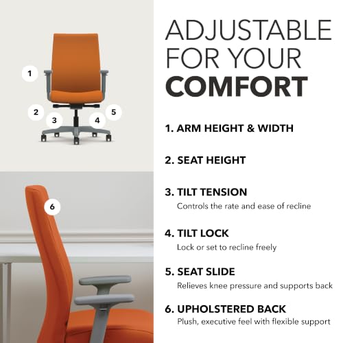 Image of HON Ignition 2.0 Ergonomic Office Chair, Lumbar Support, Apricot