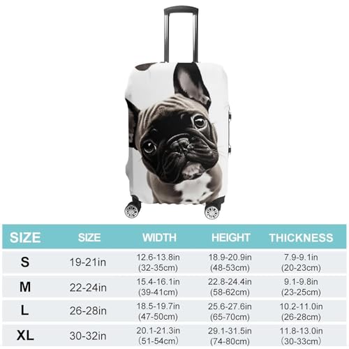French Bulldog Luggage Cover, Washable Elastic Suitcase Cover Protector Fit 18-32 Inch Luggage2