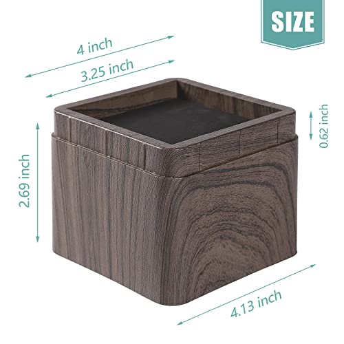 MEETWARM 3 inch Bed Risers Heavy Duty Stackable Furniture Risers for Couch Sofa Bed Desk Table (Black Walnut Wood Grain), Set of 4