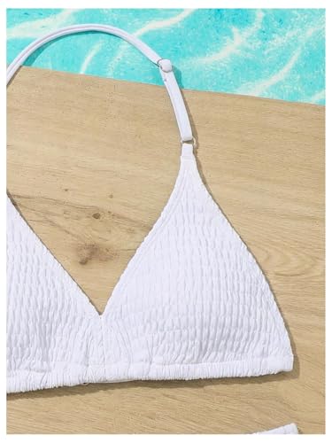 Image of RoseSeek Girl's Tie Dye Smocked 2 Piece Swimwear Sets Backless Cute Bikini | Halter Bikini Cute Brief Bathing Suit, Girls Bikini, Teen Bikini, Girls Swimsuit, Summer