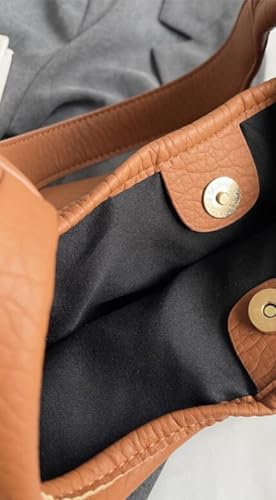 Casual PU Leather Bags Women Brown Shoulder Bag Cute Crossbody Purse Retro Satchel Tote Handbag3