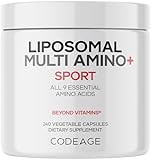 Codeage Multi Amino+ BCAA & EAA Supplement, All 9 Essential Amino Acids, Free-Form Branched-Chain Amino Acid Pills, Sport Supplement, Pre & Post Workout, Liposomal Delivery, Vegan, 240 Capsules